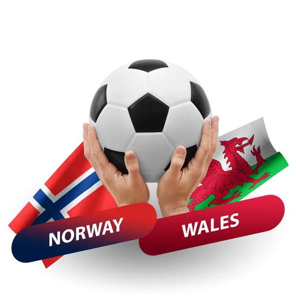 Soccer Football Competition Match National Teams Norway Wales — Stockfoto