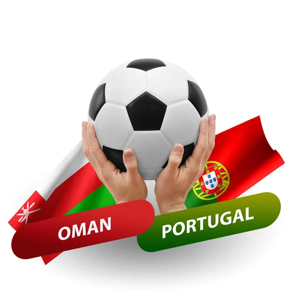 Soccer Football Competition Match National Teams Oman Portugal — Stock Photo, Image