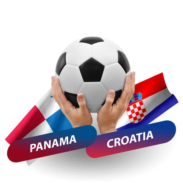 Soccer Football Competition Match National Teams Panama Croatia — Stockfoto