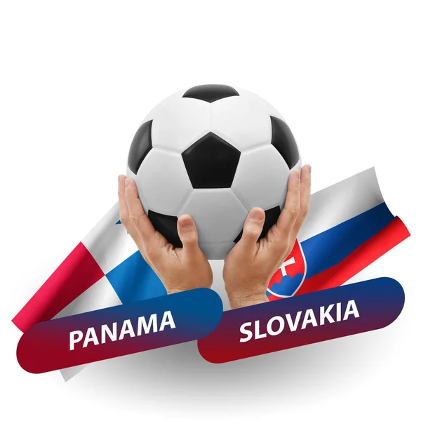 Soccer Football Competition Match National Teams Panama Slovakia — стоковое фото