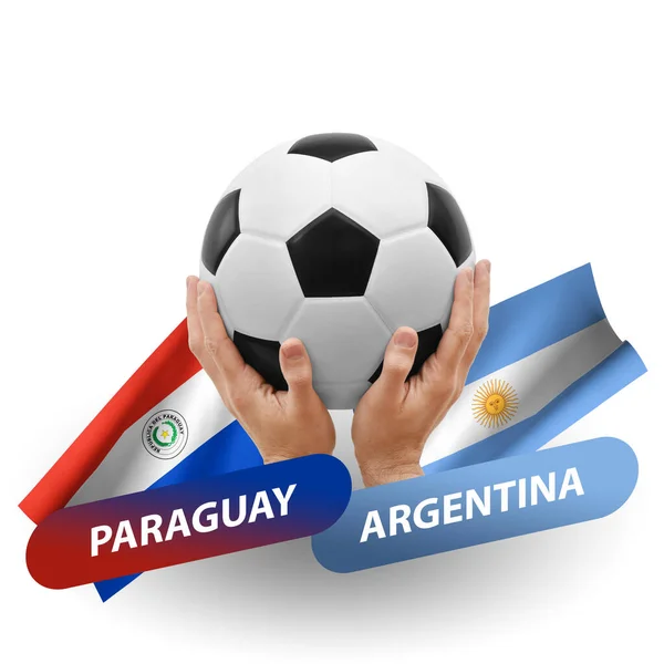 Soccer Football Competition Match National Teams Paraguay Argentina — Fotografia de Stock