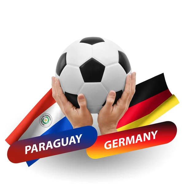 Soccer Football Competition Match National Teams Paraguay Germany — Stock Fotó