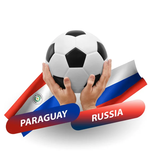 Soccer Football Competition Match National Teams Paraguay Russia — Stock Fotó