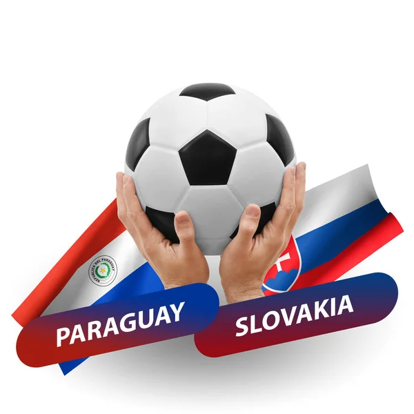 Soccer Football Competition Match National Teams Paraguay Slovakia — Stock Fotó