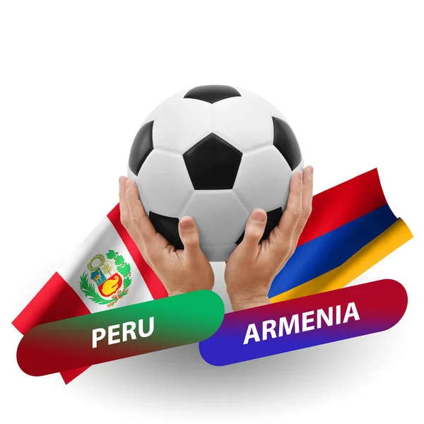 Soccer Football Competition Match National Teams Peru Armenia — Stockfoto