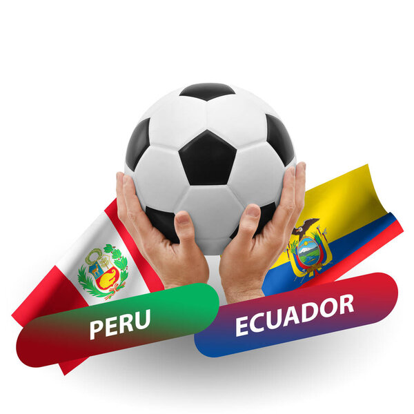 Soccer football competition match, national teams peru vs ecuador