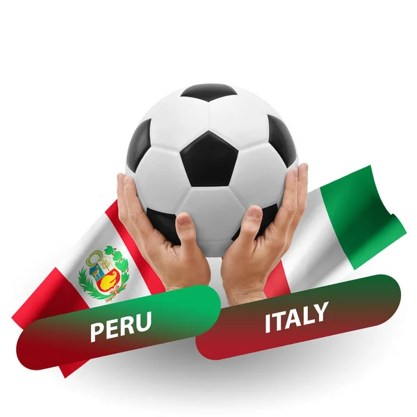 Soccer Football Competition Match National Teams Peru Italy — Stock fotografie