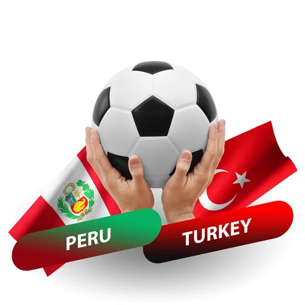 Soccer Football Competition Match National Teams Peru Turkey — Zdjęcie stockowe