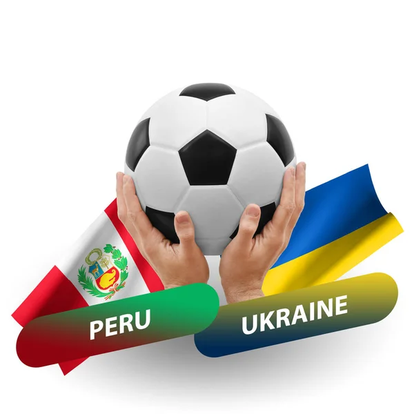 Soccer Football Competition Match National Teams Peru Ukraine — Stock Fotó