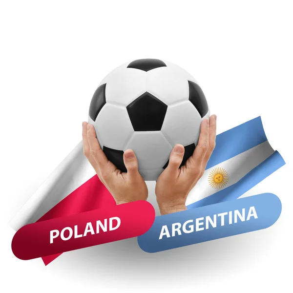 Soccer Football Competition Match National Teams Poland Argentina — Stockfoto