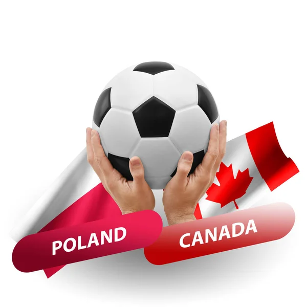 Soccer Football Competition Match National Teams Poland Canada — Stockfoto