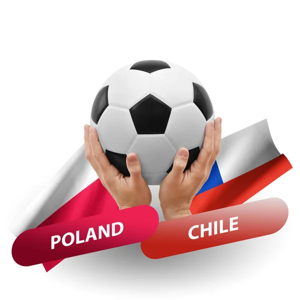 Soccer Football Competition Match National Teams Poland Chile — Stockfoto