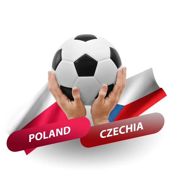 Soccer Football Competition Match National Teams Poland Czechia — Photo