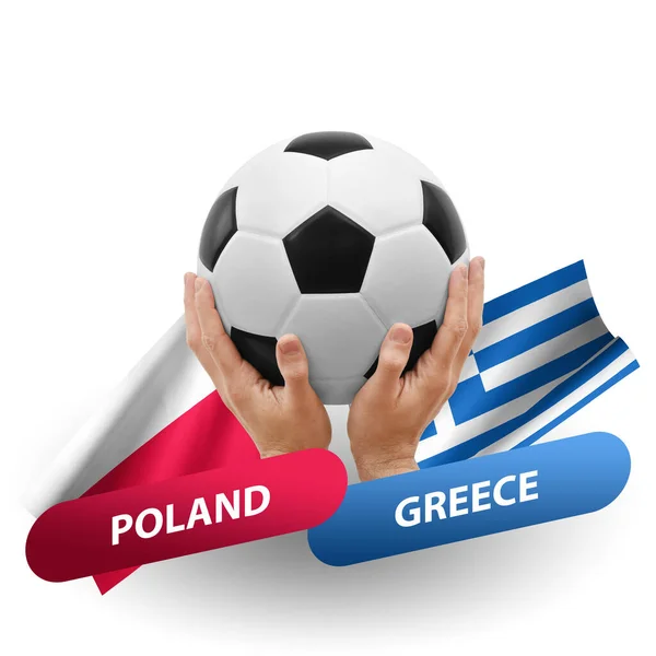 Soccer Football Competition Match National Teams Poland Greece — Stockfoto