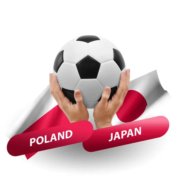 Soccer Football Competition Match National Teams Poland Japan — Stockfoto