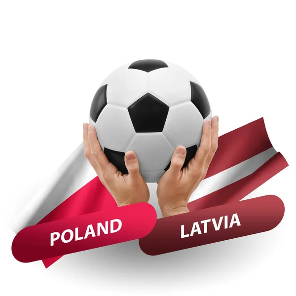 Soccer Football Competition Match National Teams Poland Latvia — Photo