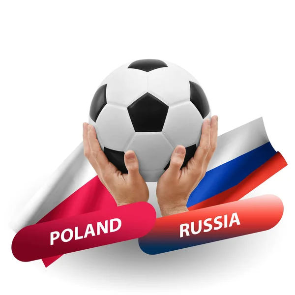 Soccer Football Competition Match National Teams Poland Russia — Photo