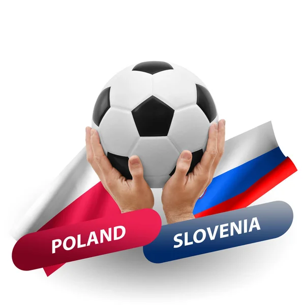 Soccer Football Competition Match National Teams Poland Slovenia — Photo