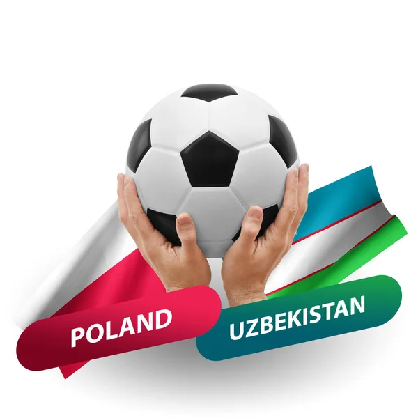 Ποδόσφαιρο Αγώνα Ποδοσφαίρου Εθνικές Ομάδες Πολωνία Εναντίον Ουζμπεκιστάν — Φωτογραφία Αρχείου