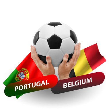 Soccer football competition match, national teams portugal vs belgium