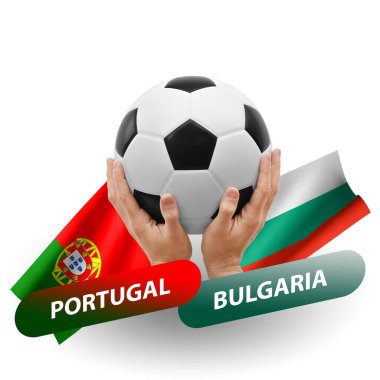 Soccer football competition match, national teams portugal vs bulgaria