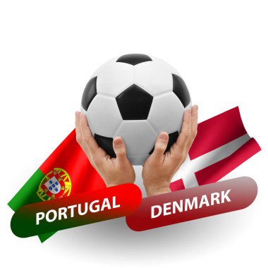 Soccer football competition match, national teams portugal vs denmark