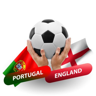 Soccer football competition match, national teams portugal vs england
