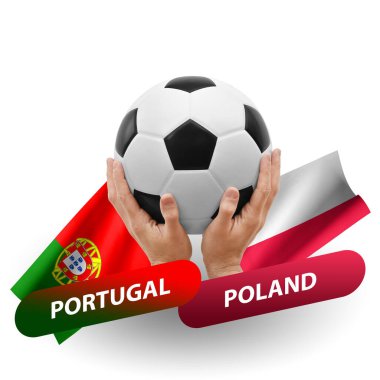 Soccer football competition match, national teams portugal vs poland