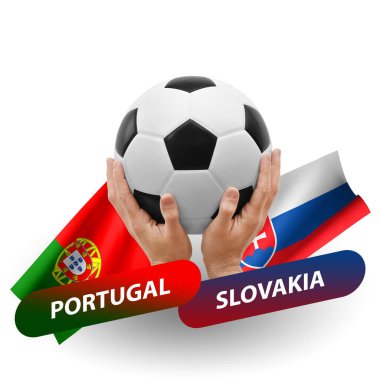 Soccer football competition match, national teams portugal vs slovakia