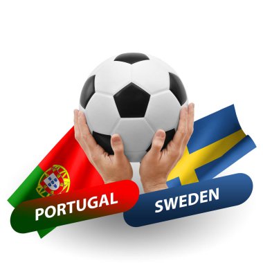 Soccer football competition match, national teams portugal vs sweden