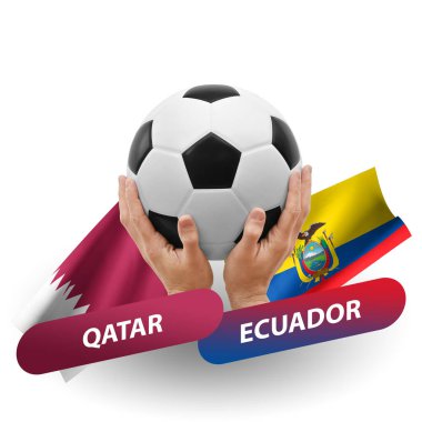 Soccer football competition match, national teams qatar vs ecuador