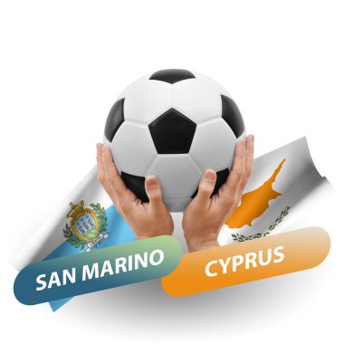 Soccer football competition match, national teams san marino vs cyprus