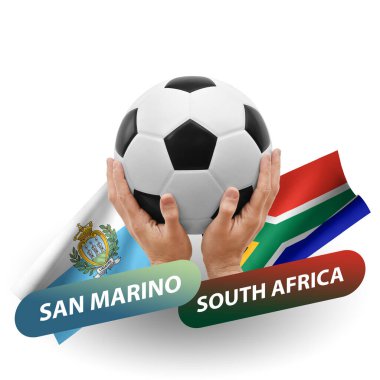 Soccer football competition match, national teams san marino vs south africa