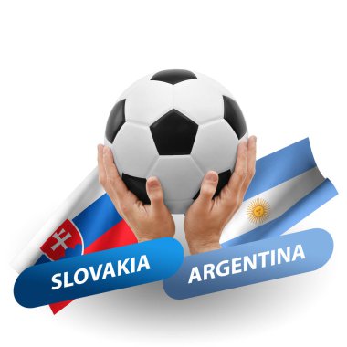 Soccer football competition match, national teams slovakia vs argentina
