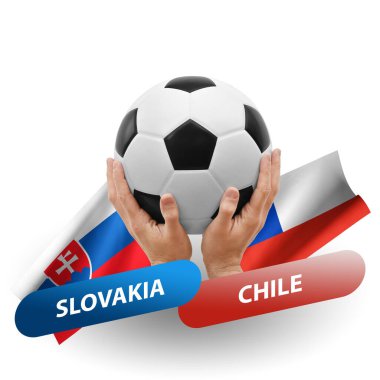 Soccer football competition match, national teams slovakia vs chile