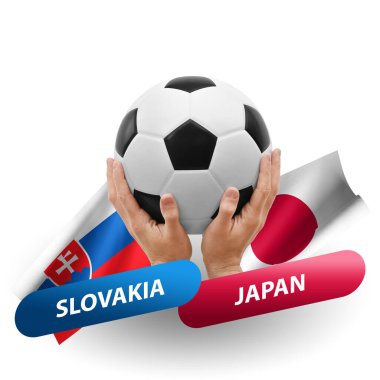 Soccer football competition match, national teams slovakia vs japan