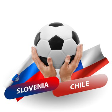 Soccer football competition match, national teams slovenia vs chile
