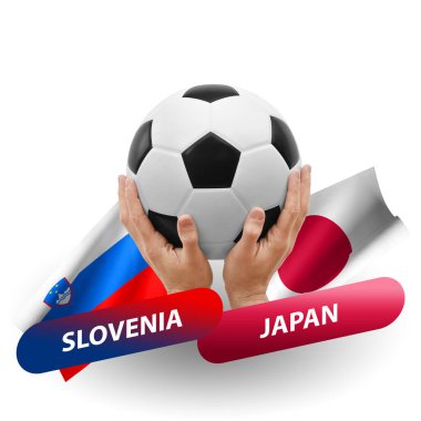 Soccer football competition match, national teams slovenia vs japan