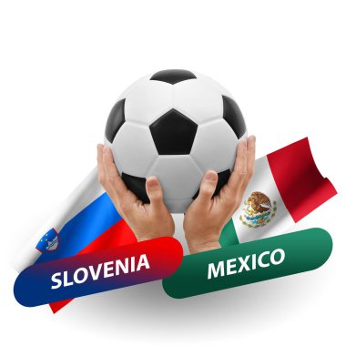 Soccer football competition match, national teams slovenia vs mexico
