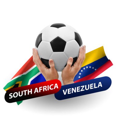 Soccer football competition match, national teams south africa vs venezuela