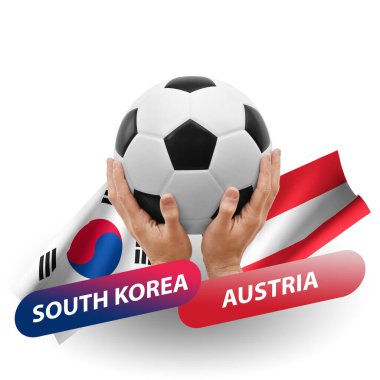 Soccer football competition match, national teams south korea vs austria