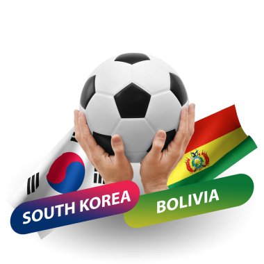 Soccer football competition match, national teams south korea vs bolivia