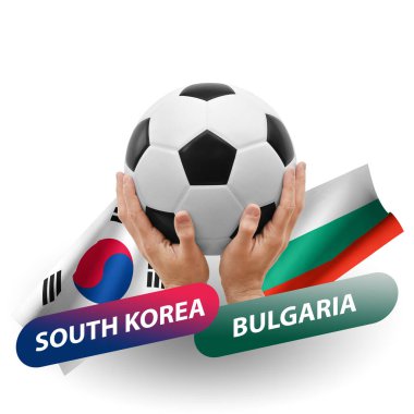 Soccer football competition match, national teams south korea vs bulgaria