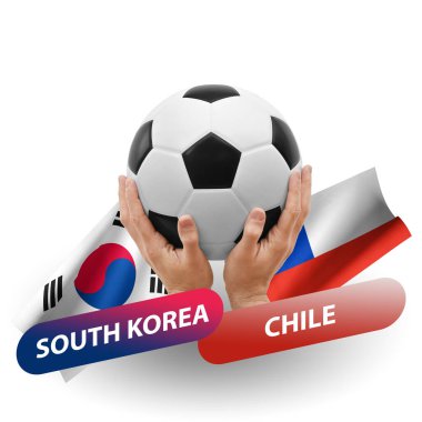Soccer football competition match, national teams south korea vs chile