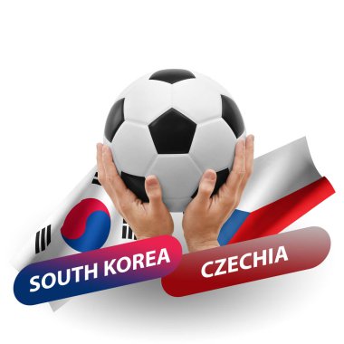 Soccer football competition match, national teams south korea vs czechia