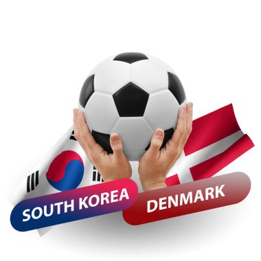 Soccer football competition match, national teams south korea vs denmark