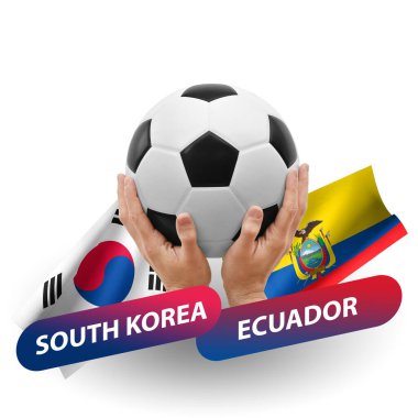 Soccer football competition match, national teams south korea vs ecuador