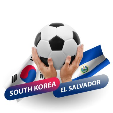 Soccer football competition match, national teams south korea vs el salvador