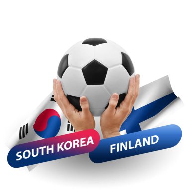 Soccer football competition match, national teams south korea vs finland