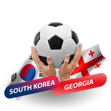 Soccer football competition match, national teams south korea vs georgia